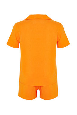 Trendyolmilla Sar? Ar? Nak?sl? Sortlu Dokuma Pijama Tak?m? THMSS24PT00053 фото 8