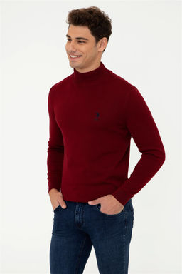 U. S. Polo Assn / Мужской бордово-красный базовый свитер - U.s. polo assn фото 3