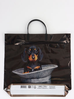 Цена за 5 шт. Пакет «Такса», полиэтиленовый, пластиковая ручка, 37×35 см, 90 мкм