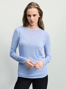 Двойной лонгслив из вискозы / Zarina  фото 3