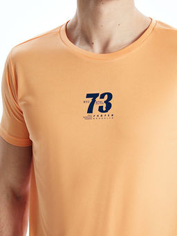 Bisiklet Yaka K?sa Kollu Bask?l? Erkek Ti??rt