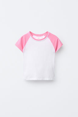 CAMISETA MANGA RANGL?N / Rosa / Blanco - Zara фото 2