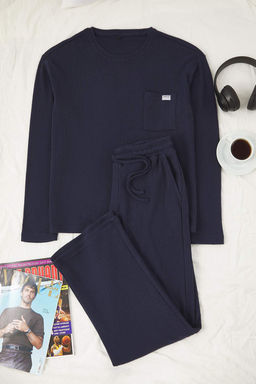 Bej Regular Fit Cepli Etiket Detayl? Yumusak Tuseli Orme Pijama Tak?m? TMNAW26PT00000 - Trendyolmilla фото 4