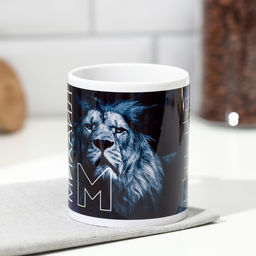 Кружка сублимация Михаил лев, синяя, 320 мл, с нанесением - Дарим красиво фото 2