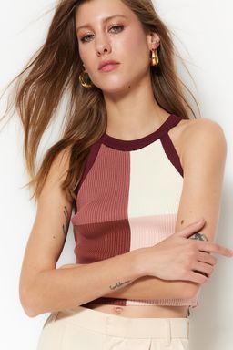 Murdum Crop Renk Bloklu Bluz TWOSS22BZ0402