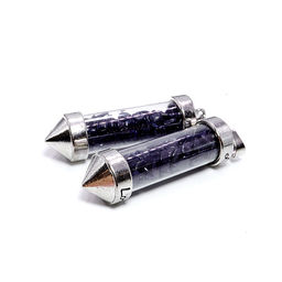 Кулон бутылочка желаний 5см в форме кристалла с камнями Cиний авантюрин