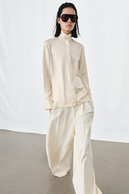 CAMISA FLUIDA SATINADA ZW COLLECTION / Crudo - Zara фото 2