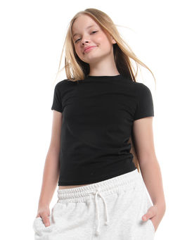 Футболка для девочки скимс для школы с коротким рукавом 22-7694 черный - Mini maxi фото 6