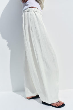PANTAL?N BARREL FLUIDO ZW COLLECTION / Blanco roto - Zara фото 11