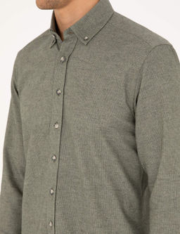 Haki Slim Fit Uzun Kollu G_mlek