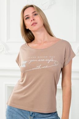 Футболка женская из вискозы Лирика кофе You are safe - Амадэль фото 3