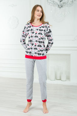 Пижама женская из джемпера и брюк из кулирки Олененок кошки
