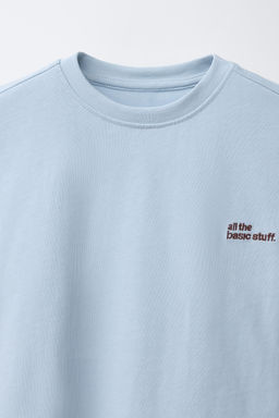 CAMISETA HEAVY WEIGHT TEXTO / Azul cielo - Zara фото 6
