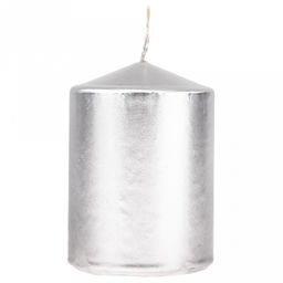 Свеча "Столбик" д6см, h8,5см, серебряный, время горения 12ч, 188гр (Россия)