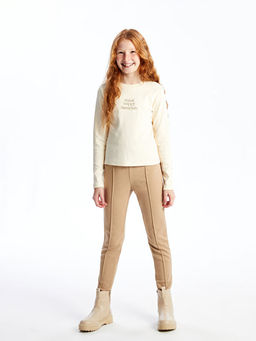 Bisiklet Yaka Nak??l? Uzun Kollu K?z ?ocuk Ti??rt