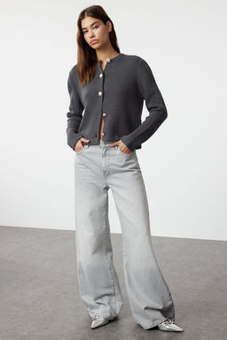 TRENDYOLMILLA Siyah Basic Ceket Gorunumlu Triko H?rka TWOAW24HI00090  фото 2