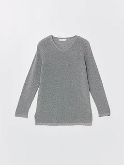 V Yaka Kad?n Triko Kazak