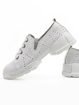 03-YB13-2 WHITE Полуботинки летние женские (натуральная кожа)