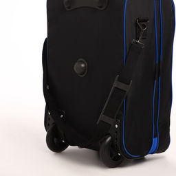 Чемодан детский 32 л (S), Sacvoyage, отдел на молнии, чёрный, синий