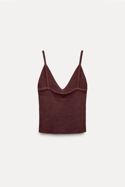 KNIT V-NECK TOP - Zara фото 7