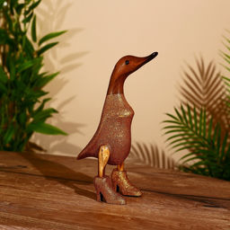 Сувенир «Утка на диско в золотом», 27 см, дерево