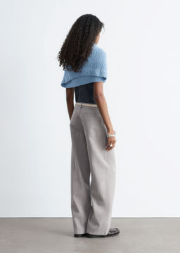 Pantalones de lana de perneras anchas - H&m фото 5