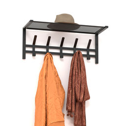 Вешалка настенная металл. с полкой "Торонто 21" 67см (5 рожков, графит)