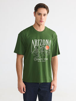 Bisiklet Yaka Arizona Bask?l? Erkek Ti??rt