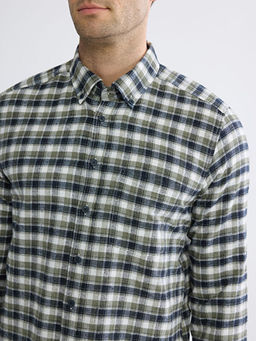 Regular Fit Ekose Gabardin Erkek G?mlek