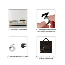 Часы настенные интерьерные «Сердечки», 3D, наклейка, бесшумные, плавный ход, d=40 см