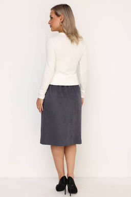 Юбка эко-замша 143/01/Серый - Rise фото 2