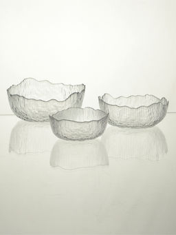 Набор салатников "Вулкан.Грани" 20х9 см, прозрачные