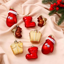 Ёлочные игрушки 8 шт. Зимнее волшебство. В гостях у белочек пластик, МИКС