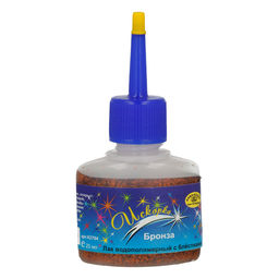 Аква-колор Лак водополимерный с блёстками Искорка 25 мл бронза К2704