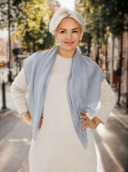 K13593 Платок 90/90 хлопок, вискоза СЕРЫЙ