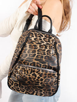 LACCOMA рюкзак Мэри-HL040-леопард темно-коричневый эко кожа хлопок фото 6