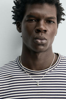 CADENA COLGANTE PIEDRA / Verde gris