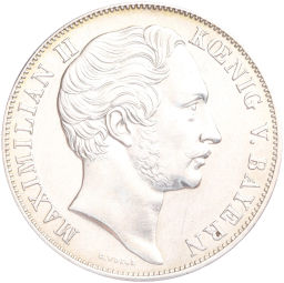 Монета 1 талер 1855 года Бавария Реставрация Колонны Мадонны в Мюнхене