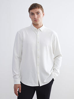 Slim Fit Uzun Kollu ?izgili Arm?rl? Erkek G?mlek