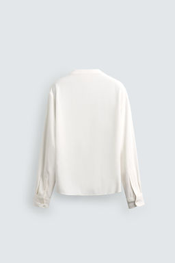 CAMISA FLUIDA CUELLO PICO / Blanco - Zara фото 8