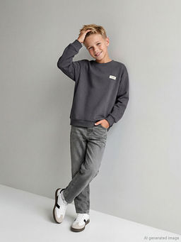 Baggy Fit Erkek ?ocuk Jean Pantolon