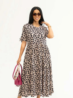 Платье женское, цвет бежевый черный