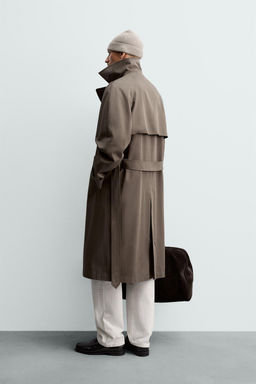 TRENCH WATER REPELLENT MANTECO® ORIGINS / Marr?n / Topo - Zara фото 4