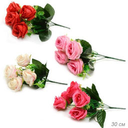 Цветок искусственный Букет роз 30 см / WH-33 /уп 200/600/