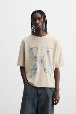 CONTRAST PRINT KNIT T-SHIRT - Zara фото 2