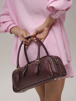 Кожаная сумка Nora DBR 31148 зимняя вишня