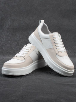 03-YJ425-1 WHITE/BEIGE Полуботинки спортивные женские (натуральная кожа) - Фабричный китай фото 13