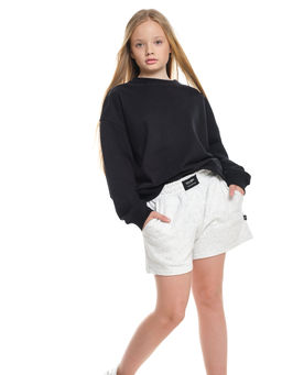 Шорты для девочки подростковые 22-7630 св.серый меланж - Mini maxi фото 11