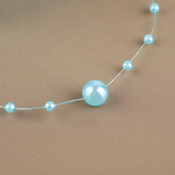 Жемчуг на леске, 3/8 мм, 9 0,5 м, цвет голубой - Арт узор фото 2