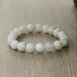 Браслет "Классика" лунный камень натуральный, круглые 10мм